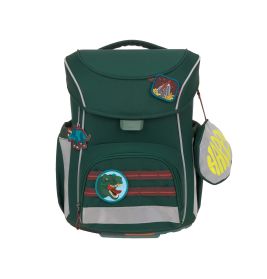 LÄSSIG Schulranzen-Set Slim Unique Dino dark green 7-teilig – Ergonomisch & Nachhaltig