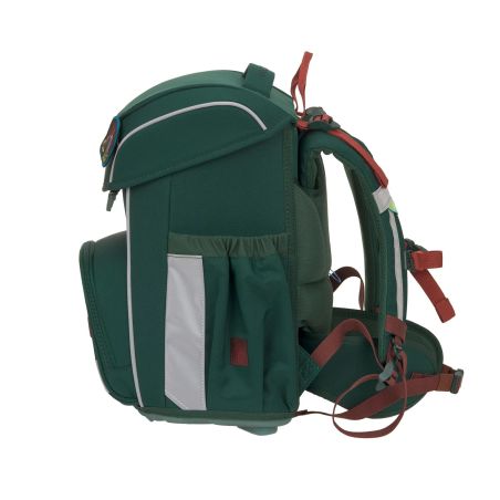 LÄSSIG Schulranzen-Set Slim Unique Dino dark green 7-teilig – Ergonomisch & Nachhaltig