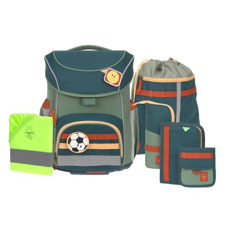 LÄSSIG Schulranzen-Set Slim Unique dark green/olive 7-teilig – Ergonomisch & Eco