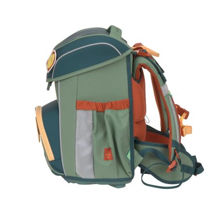 LÄSSIG Schulranzen-Set Slim Unique dark green/olive 7-teilig – Ergonomisch & Eco