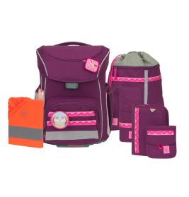 LÄSSIG Schulranzen-Set Slim Unique berry 7-teilig – Ergonomie & Nachhaltigkeit
