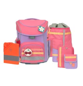 LÄSSIG Schulranzen-Set Slim Unique strawberry ice 7-teilig – Ergonomie & Nachhaltigkeit