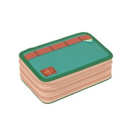 LÄSSIG School Triple Pencil Case Unique dark green/olive – Federmäppchen 3 Fächer