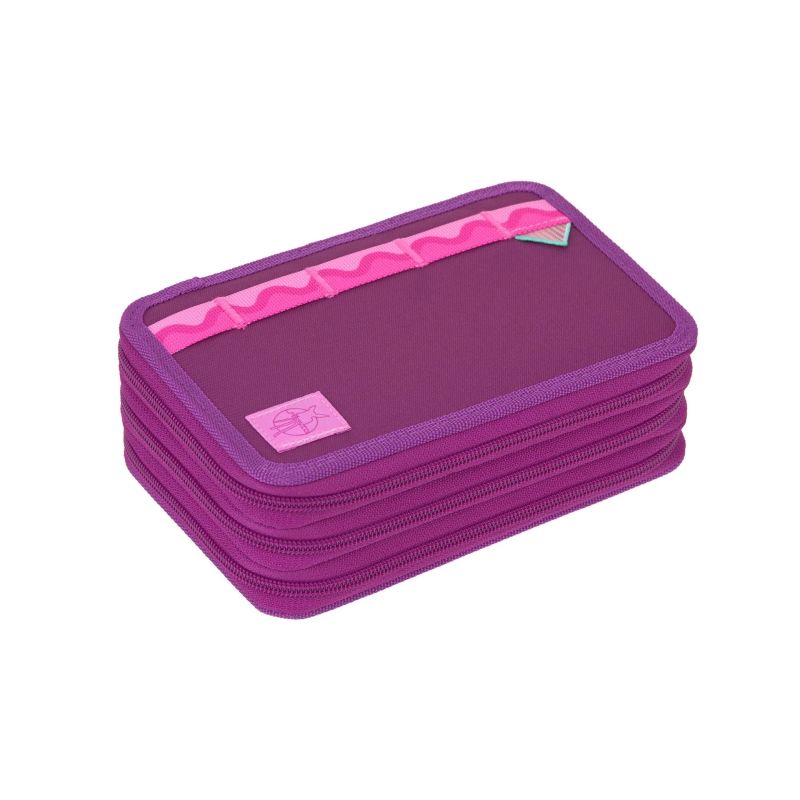 LÄSSIG School Triple Pencil Case Unique berry – Federmäppchen 3 Fächer