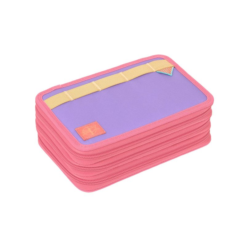 LÄSSIG School Triple Pencil Case Unique strawberry ice – Federmäppchen 3 Fächer