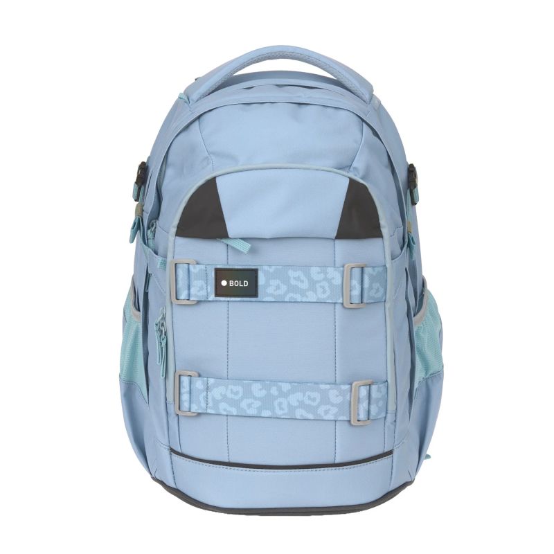 LÄSSIG School Backpack Origin Bold Leopard pale blue – Ergonomisch & Geräumig