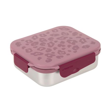 Lässig Scato Lunchbox Unique Leopard pink-lilac | Stylische Brotdose