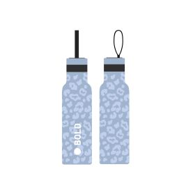 Lässig Isolierflasche Edelstahl Bold Leopard pale blue | Hält warm & kalt