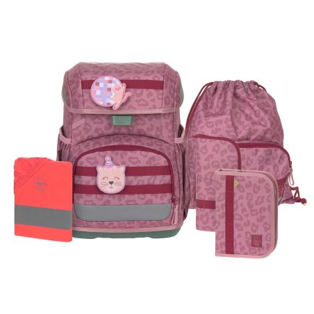 LÄSSIG Schulranzen-Set Light Unique Leopard pink-lilac – Ergonomisch & Leicht