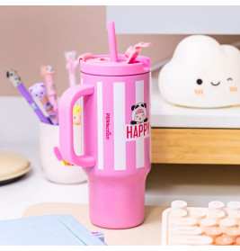 PENfection To Go Becher mit Strohhalm HAPPY
