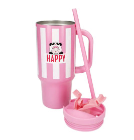 PENfection To Go Becher mit Strohhalm HAPPY