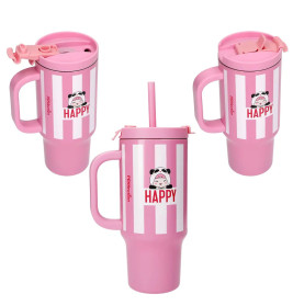 PENfection To Go Becher mit Strohhalm HAPPY