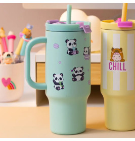 PENFection To Go Becher mit Strohhalm PANDA