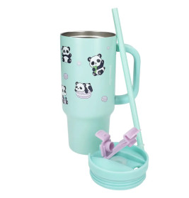 PENFection To Go Becher mit Strohhalm PANDA