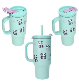 PENFection To Go Becher mit Strohhalm PANDA