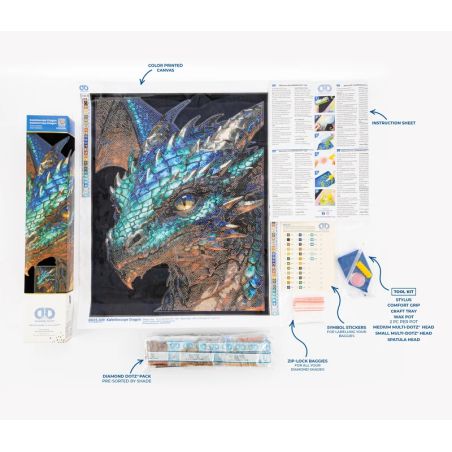 DIAMOND DOTZ Diamond Painting Neon Drache | Mystisches Kunstwerk funkelnd