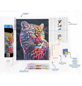 DIAMOND DOTZ Diamond Painting Neon Leopard | Funkelnd & Kreativ