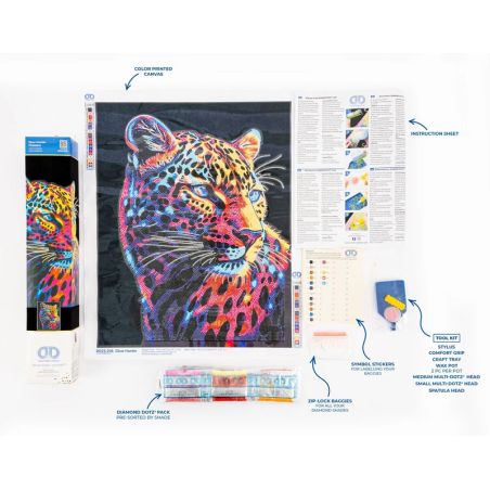 DIAMOND DOTZ Diamond Painting Neon Leopard | Funkelnd & Kreativ