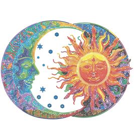 DIAMOND DOTZ Diamond Painting 'Neon Sonne Mond' – Leuchtendes Kunstwerk