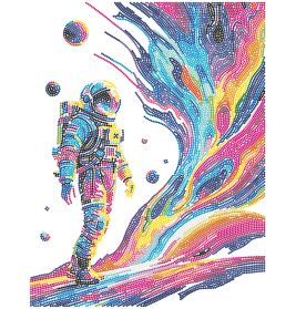 DIAMOND DOTZ Diamond Painting 'Neon Astronaut Weltall' – Faszinierendes Kunstwerk