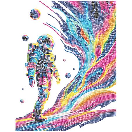 DIAMOND DOTZ Diamond Painting 'Neon Astronaut Weltall' – Faszinierendes Kunstwerk
