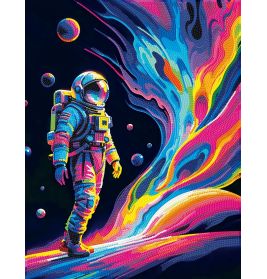 DIAMOND DOTZ Diamond Painting 'Neon Astronaut Weltall' – Faszinierendes Kunstwerk