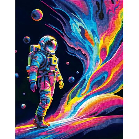 DIAMOND DOTZ Diamond Painting 'Neon Astronaut Weltall' – Faszinierendes Kunstwerk