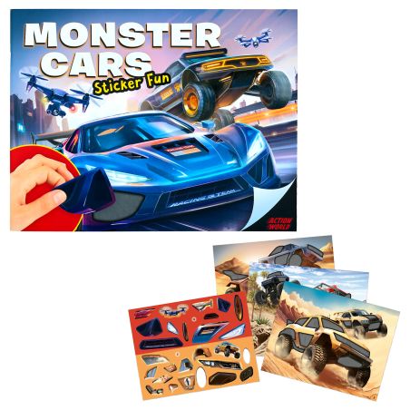 Depesche Monster Cars Sticker Fun Heft – Gestalte deine eigenen Abenteuer (14206)
