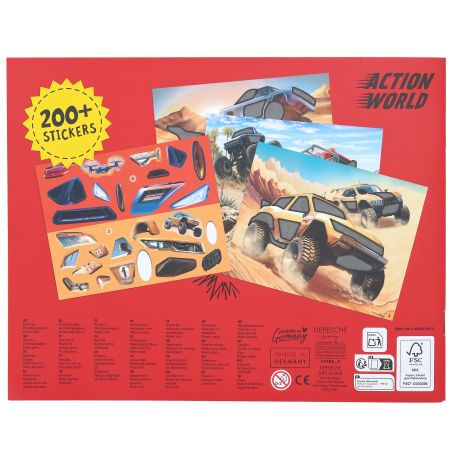 Depesche Monster Cars Sticker Fun Heft – Gestalte deine eigenen Abenteuer (14206)