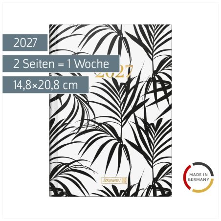 BRUNNEN Buchkalender A5 2S/1W Jungle 2027 – Wild geplant ins neue Jahr