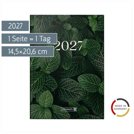 BRUNNEN Buchkalender A5 Leaves 1S/1T 2027 – Naturinspiriert planen