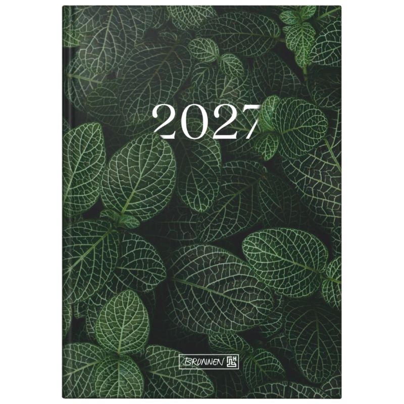 BRUNNEN Buchkalender A5 Leaves 1S/1T 2027 – Naturinspiriert planen