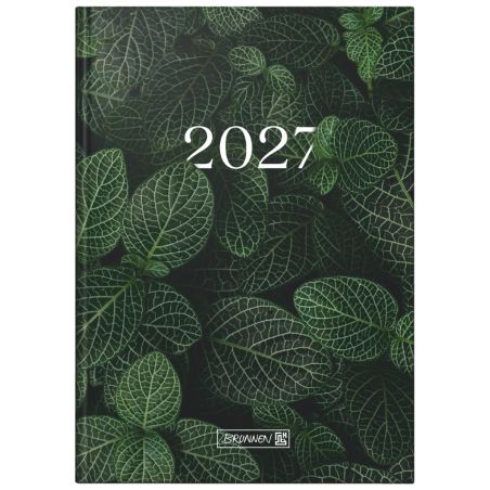 BRUNNEN Buchkalender A5 Leaves 1S/1T 2027 – Naturinspiriert planen