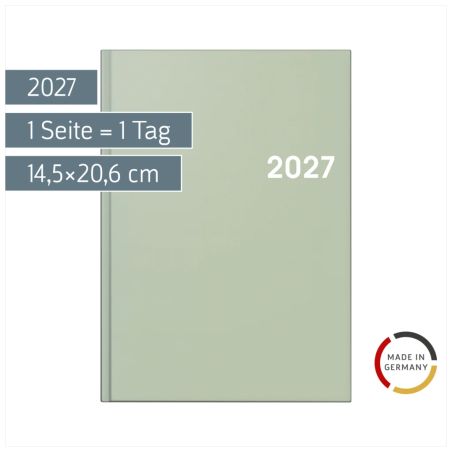 BRUNNEN Buchkalender A5 Salbei 2027 – Stilvolle Planung in Beruhigendem Salbei