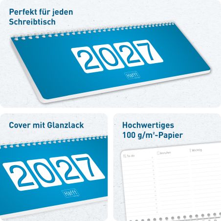 Tischkalender königsblau 2027,
