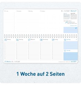 Tischkalender königsblau 2027,