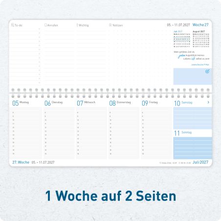 Tischkalender königsblau 2027,