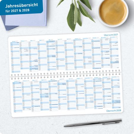 Tischkalender königsblau 2027,