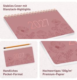 Tischkalender Pocket 2027 sortiert