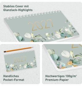 Tischkalender Pocket 2027 sortiert