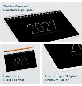 Tischkalender Pocket 2027 sortiert