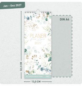 Wandkalender Planer für Zwei 2027, kompakt - blattgold