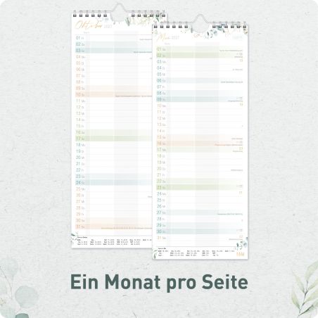 Wandkalender Planer für Zwei 2027, kompakt - blattgold