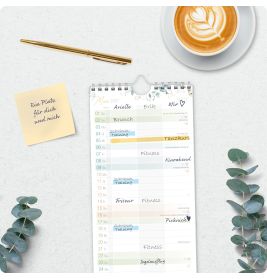 Wandkalender Planer für Zwei 2027, kompakt - blattgold