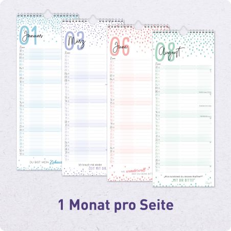 Wandkalender Du+Ich 2027, 16,5 x 42