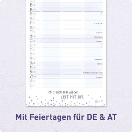 Wandkalender Du+Ich 2027, 16,5 x 42