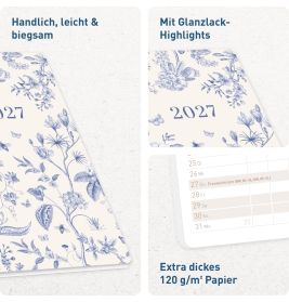 Monatskalender Pocket slim 2027A6 sortiert