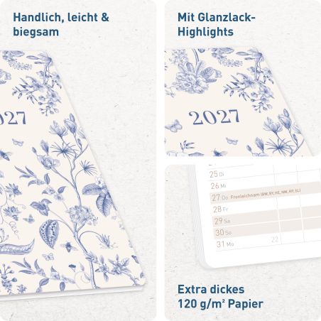 Monatskalender Pocket slim 2027A6 sortiert