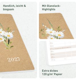 Monatskalender Pocket slim 2027A6 sortiert