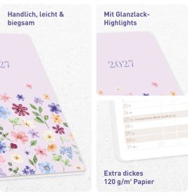 Monatskalender Pocket slim 2027A6 sortiert